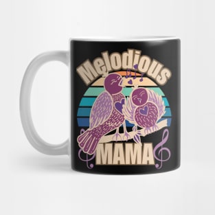 Melodious Mama Happy Mother's Day Vintage Singing Bird Drawing Mug